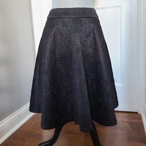 Guess Black Rose Embossed A-line Skirt w/pockets